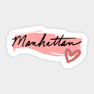 Manhattan NYC Love travelling pink heart Sticker